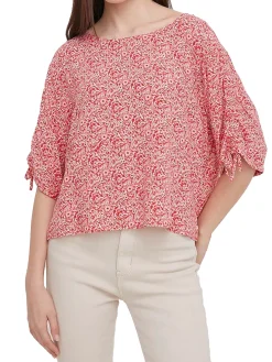 Blusa stampa floreale con manica 3/4