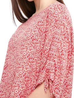 Blusa stampa floreale con manica 3/4