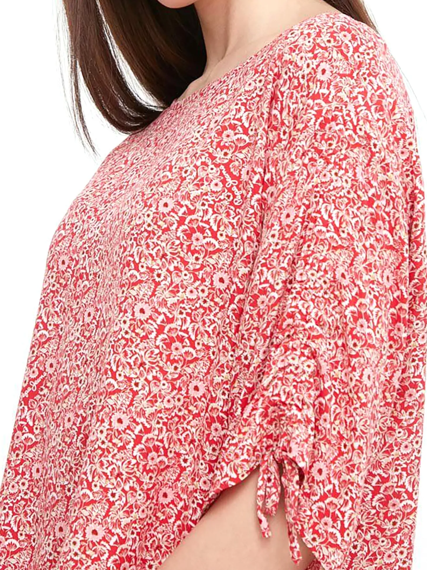 Blusa stampa floreale con manica 3/4