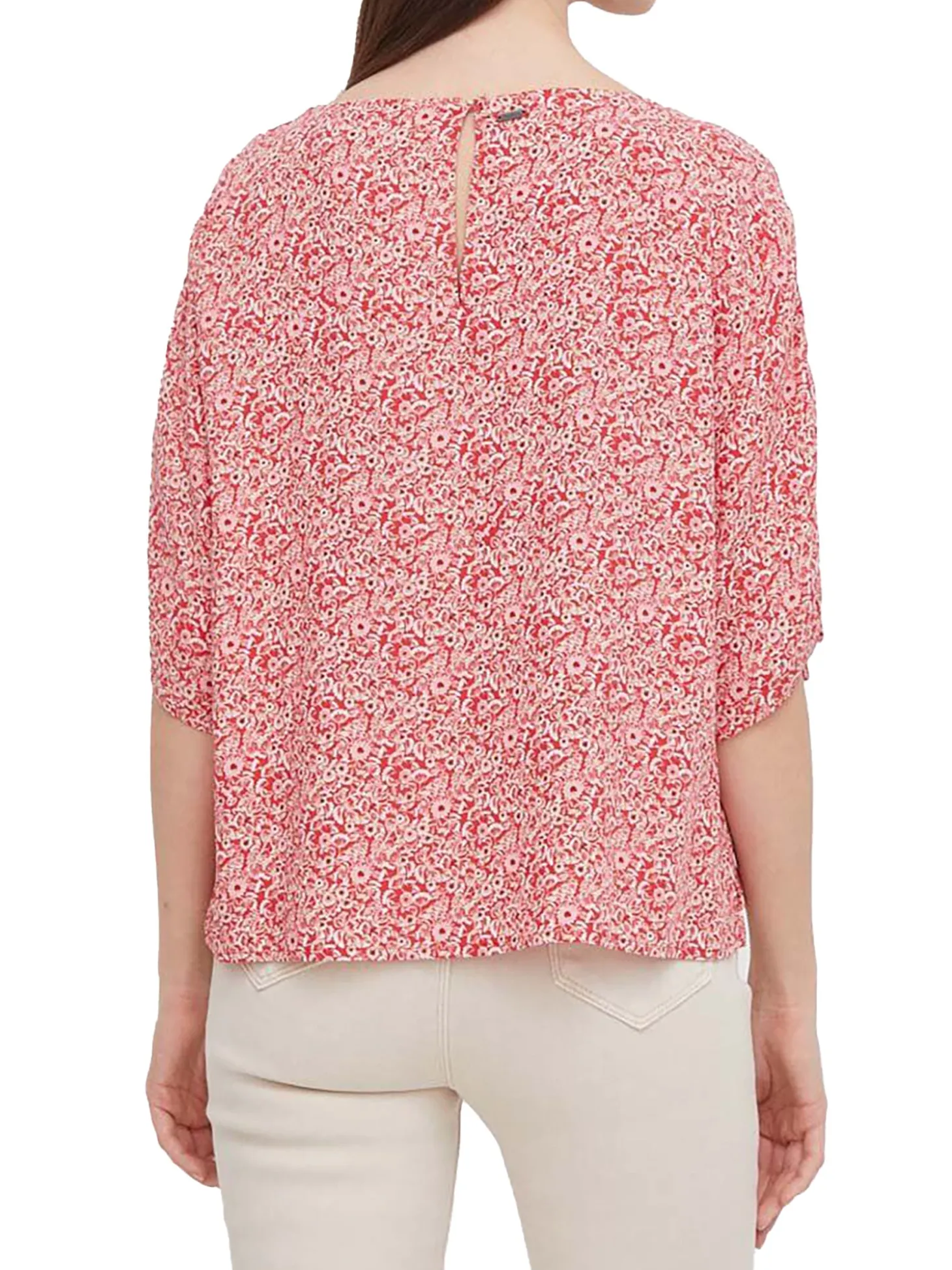 Blusa stampa floreale con manica 3/4
