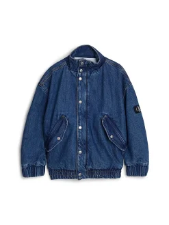 Bomber bambino di jeans in denim medio