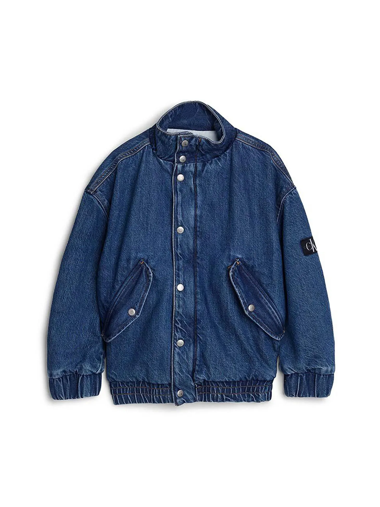 Bomber bambino di jeans in denim medio
