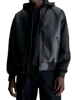 Bomber con chiusura zip cappuccio nero