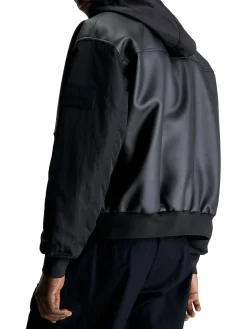 Bomber con chiusura zip cappuccio nero