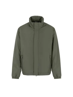 Bomber con zip e maxi logo sul retro verde