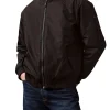Bomber con zip in nylon imbottito nero