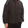 Bomber con zip logo tape sulla spalla nero