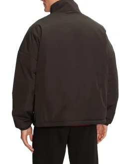 Bomber con zip logo tape sulla spalla nero
