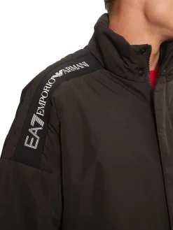 Bomber con zip logo tape sulla spalla nero