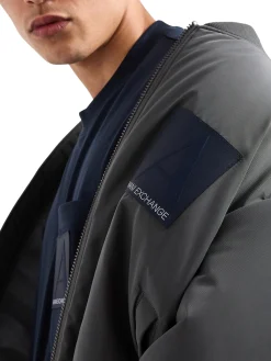 Bomber con zip patch logo grigio scuro