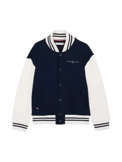 Bomber junior con bottoni oversize blu