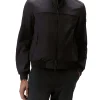 Bomber stretch in tessuto tecnino blu