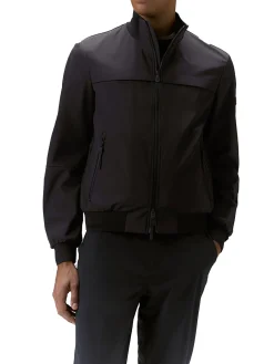 Bomber stretch in tessuto tecnino blu