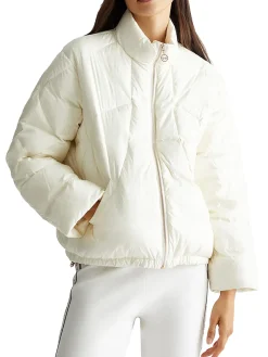 Bomber zip over nylon bianco