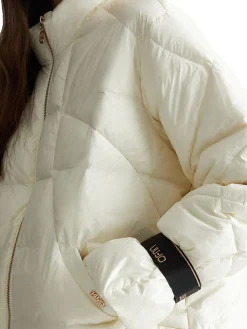Bomber zip over nylon bianco