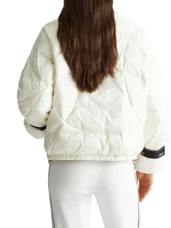 Bomber zip over nylon bianco