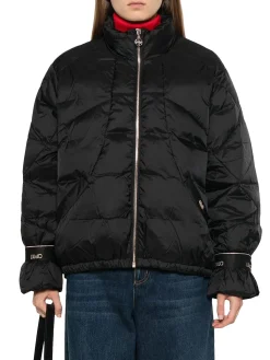 Bomber zip over nylon nero