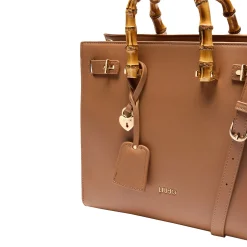 Borsa a mano con manici bamboo moro