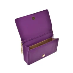 Borsa a mano con manico intrecciato viola