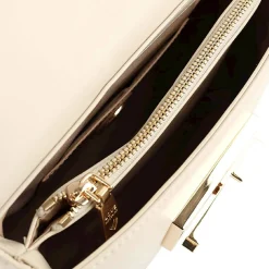 Borsa a mano con placca e molletta frontale avorio