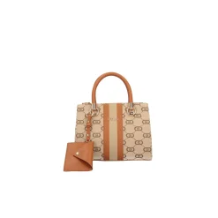 Borsa a mano satchel naturale