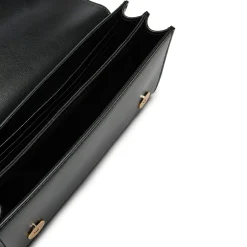 Borsa a spalla con dettagli dorati su manico nero