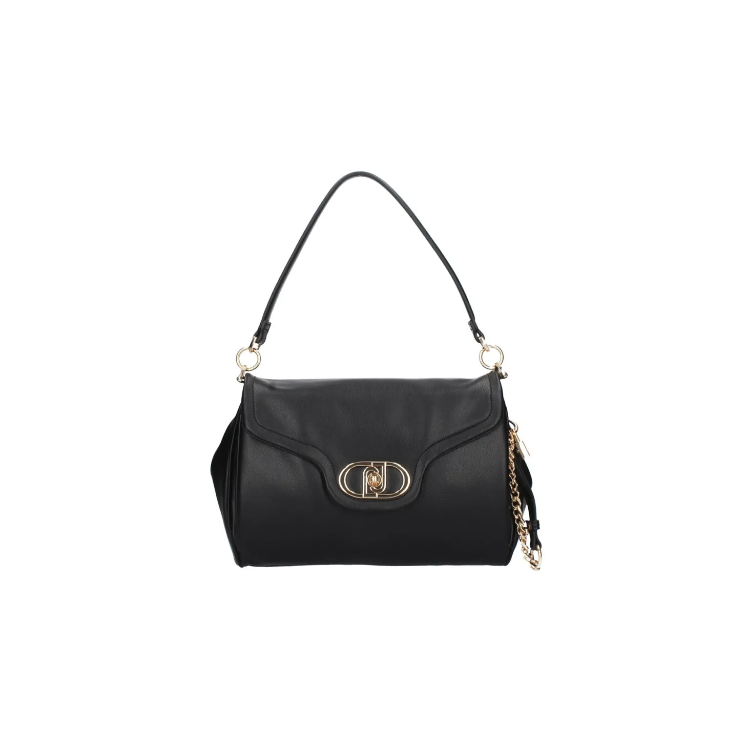 Borsa a spalla con fibbia logo nero