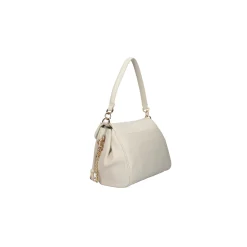 Borsa a spalla con fibbia logo crema