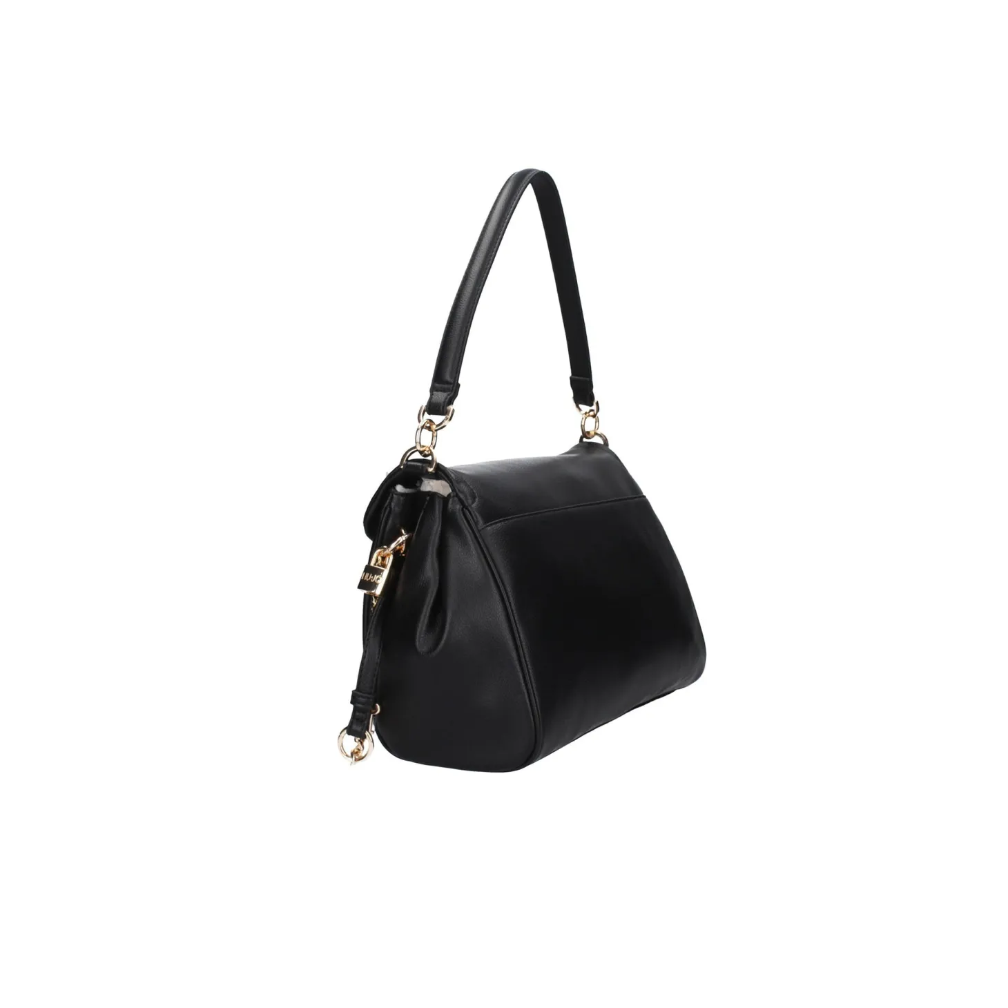 Borsa a spalla con fibbia logo nero