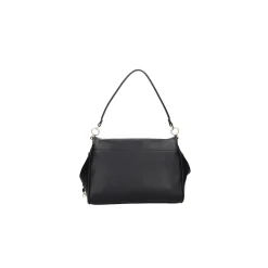 Borsa a spalla con fibbia logo nero