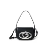 Borsa a spalla con maxi logo nero