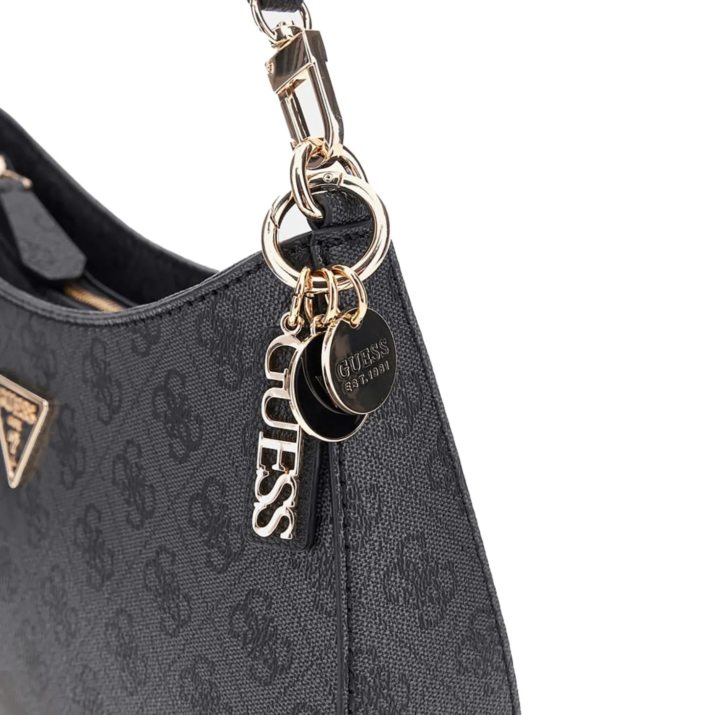 Borsa a spalla Noelle coal logo grigio/nero
