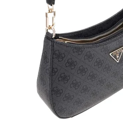 Borsa a spalla Noelle coal logo grigio/nero