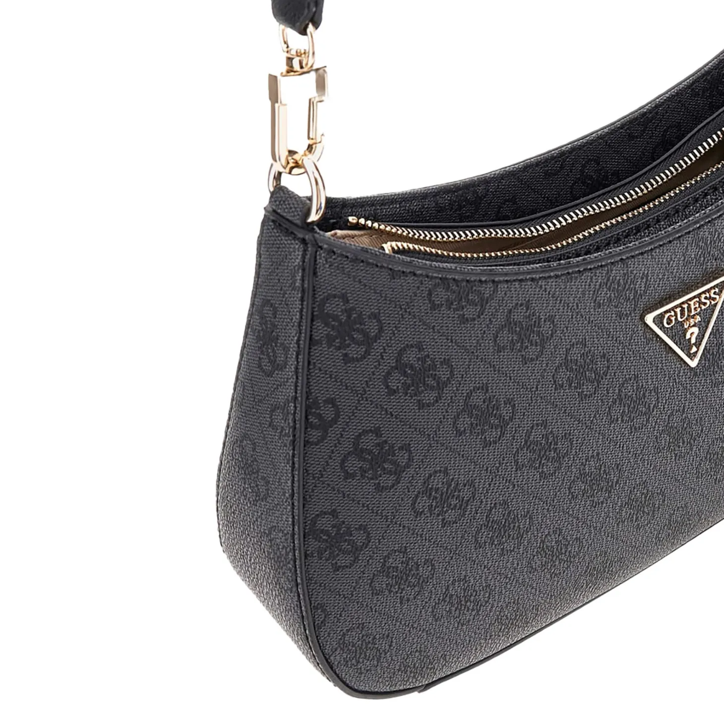 Borsa a spalla Noelle coal logo grigio/nero