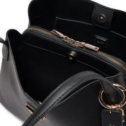 Borsa a spalla Sora coal logo nero