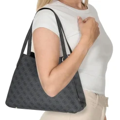 Borsa a spalla Sora coal logo nero/grigio