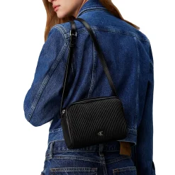 Borsa a tracolla a costine nero