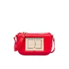 Borsa a tracolla con placca dorata rosso