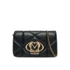 Borsa a tracolla embossed con dettagli dorati nero