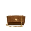 Borsa a tracolla in suede marrone