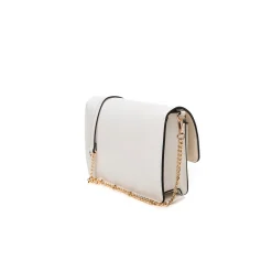 Borsa a tracolla logo stampato celeste