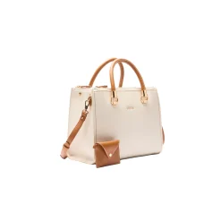 Borsa bauletto bottolato crema/beige