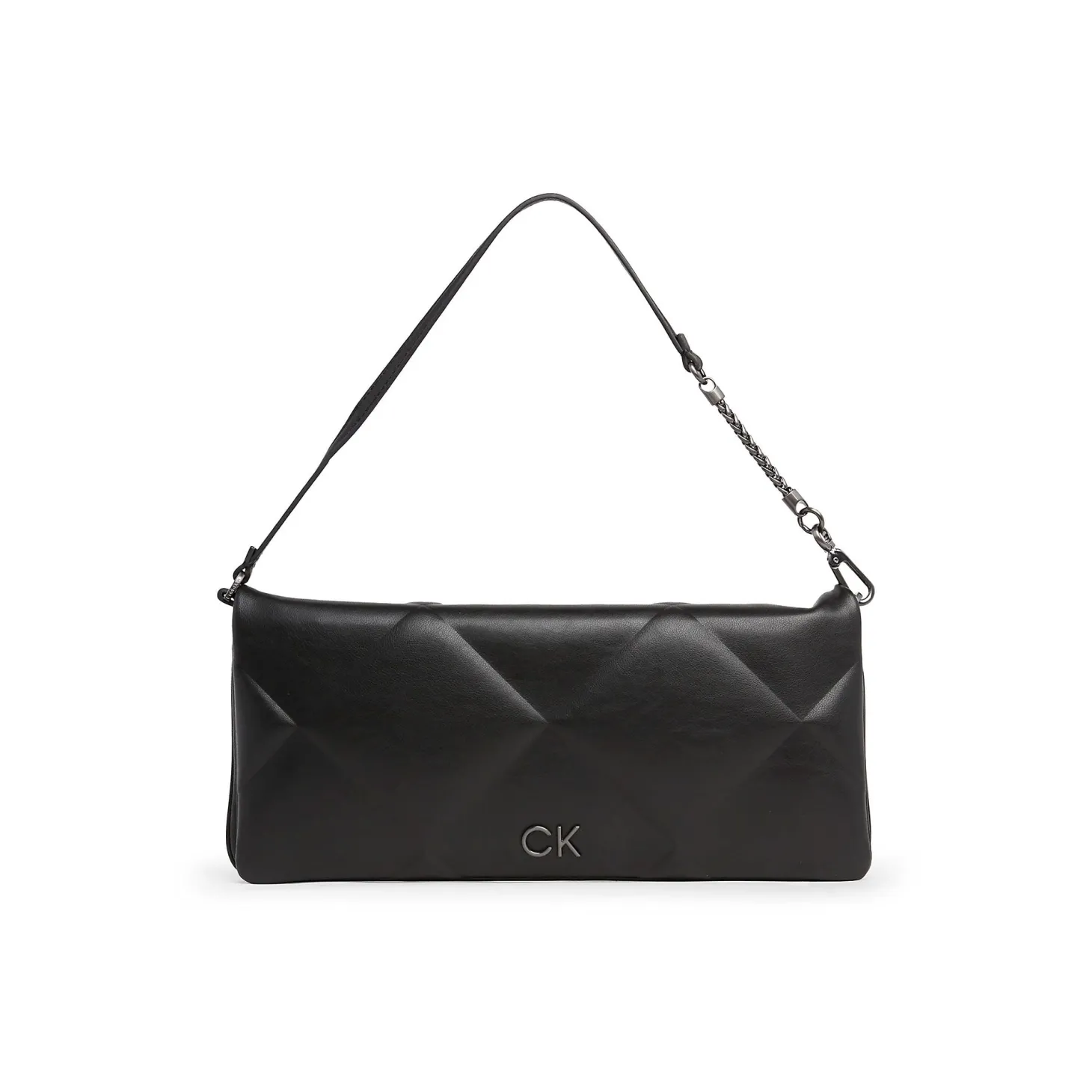 Borsa clutch Quiltedwristelet re-lock nero