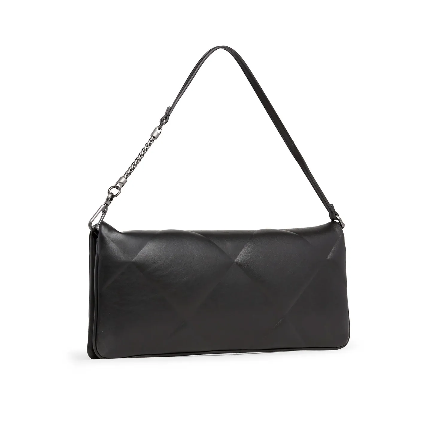 Borsa clutch Quiltedwristelet re-lock nero
