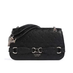 Borsa flap Arlena logo nero