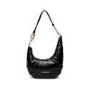 Borsa hobo a spalla forma irregolare nero