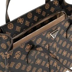 Borsa tote compartment Silvana logo moka
