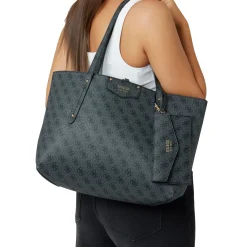 Borsa tote Eco Brenton coal logo grigio/nero