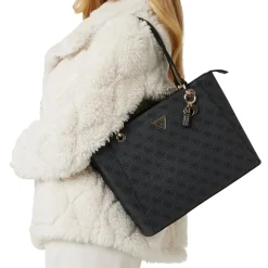 Borsa tote Noelle coal logo nero