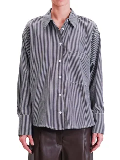 Camicia a righe con tasca bianco/nero